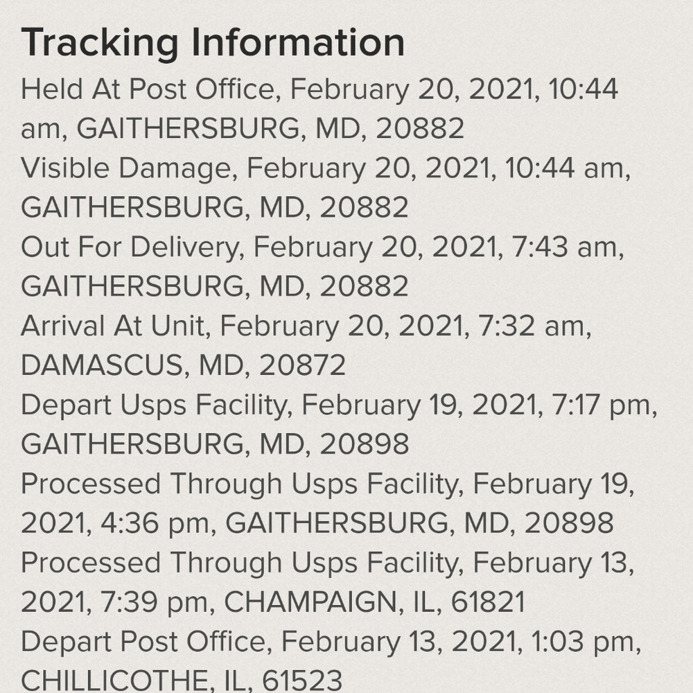 @eastonmommy tracking info for Bendel purse
